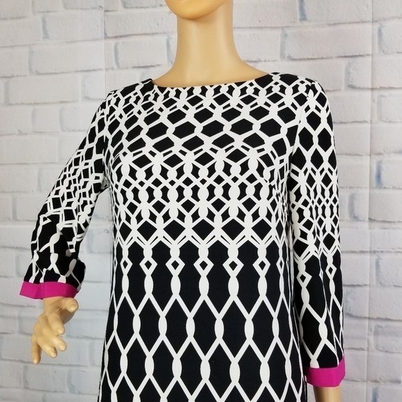 Eliza J women's size 4 zip back geo print dress - Picture 2 of 8